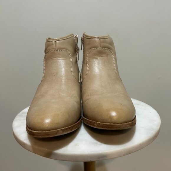 Woman's Cream Colored Ankle Boots - Picture 2 of 5